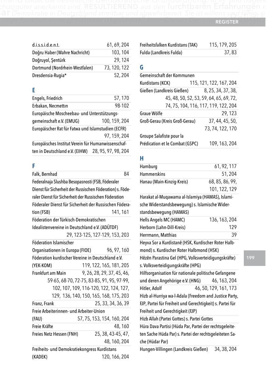 Seite 198 des Verfassungsschutzbericht 2014 Hessen