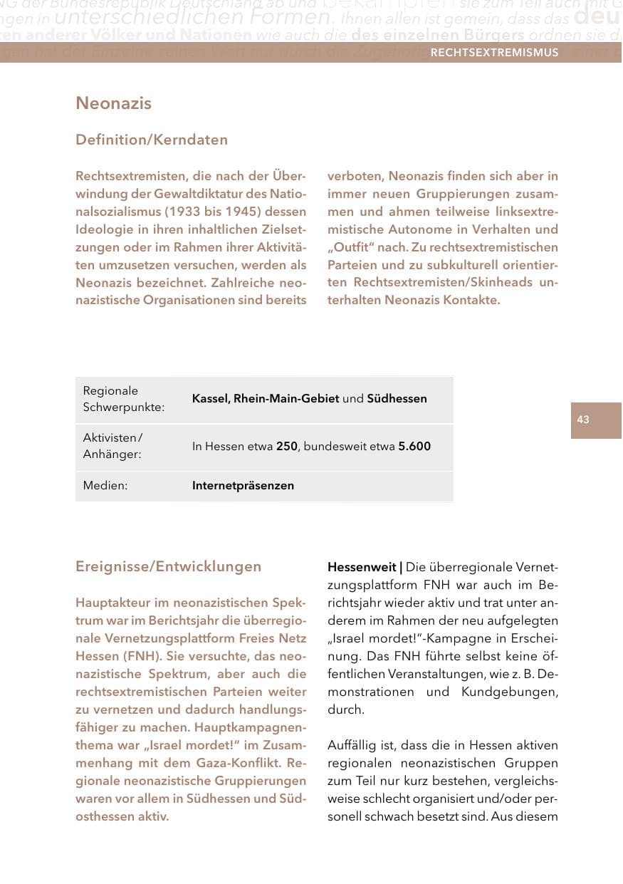 Seite 42 des Verfassungsschutzbericht 2014 Hessen