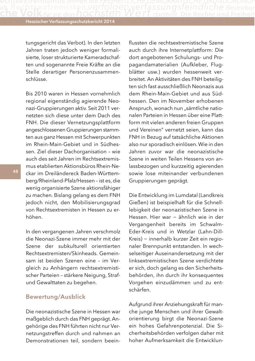 Seite 47 des Verfassungsschutzbericht 2014 Hessen
