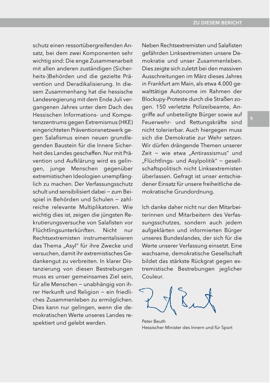 Seite 8 des Verfassungsschutzbericht 2014 Hessen