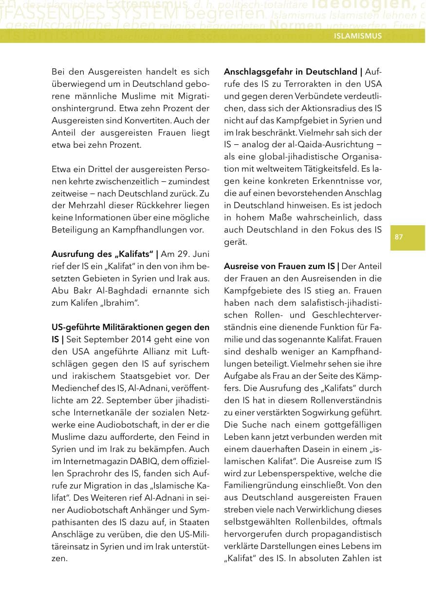 Seite 86 des Verfassungsschutzbericht 2014 Hessen