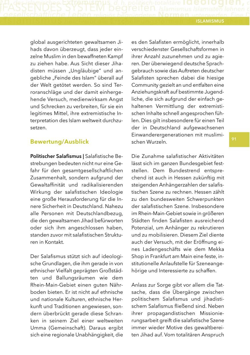 Seite 90 des Verfassungsschutzbericht 2014 Hessen