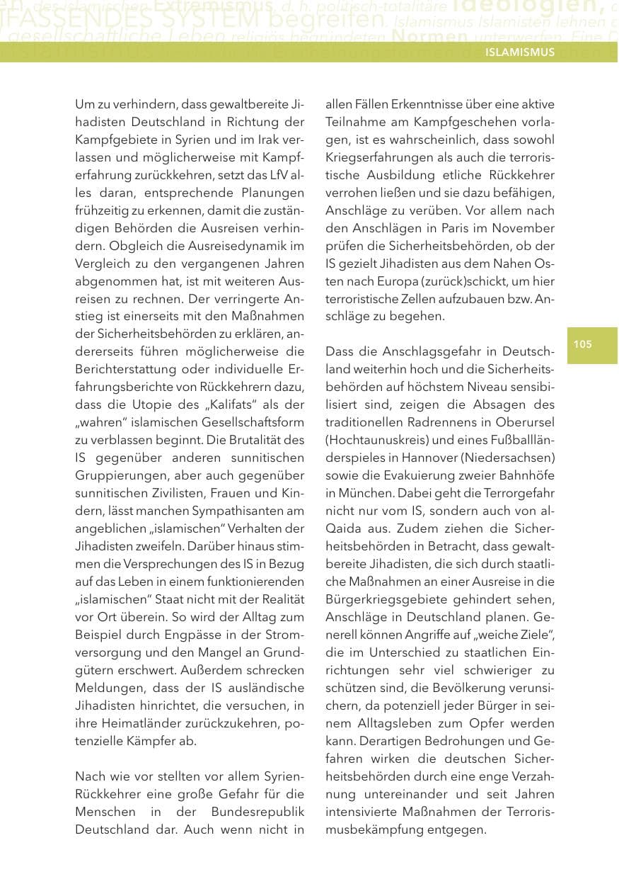 Seite 105 des Verfassungsschutzbericht 2015 Hessen