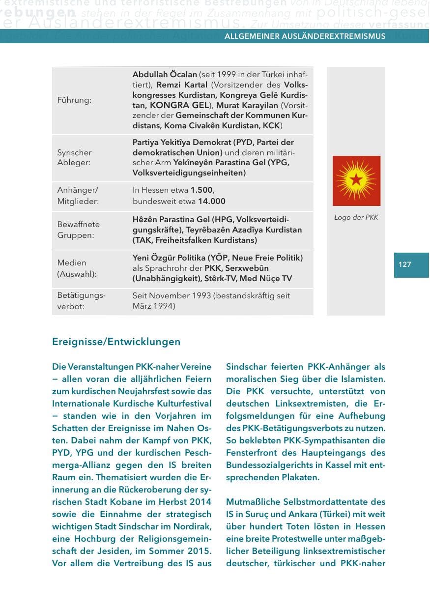 Seite 127 des Verfassungsschutzbericht 2015 Hessen