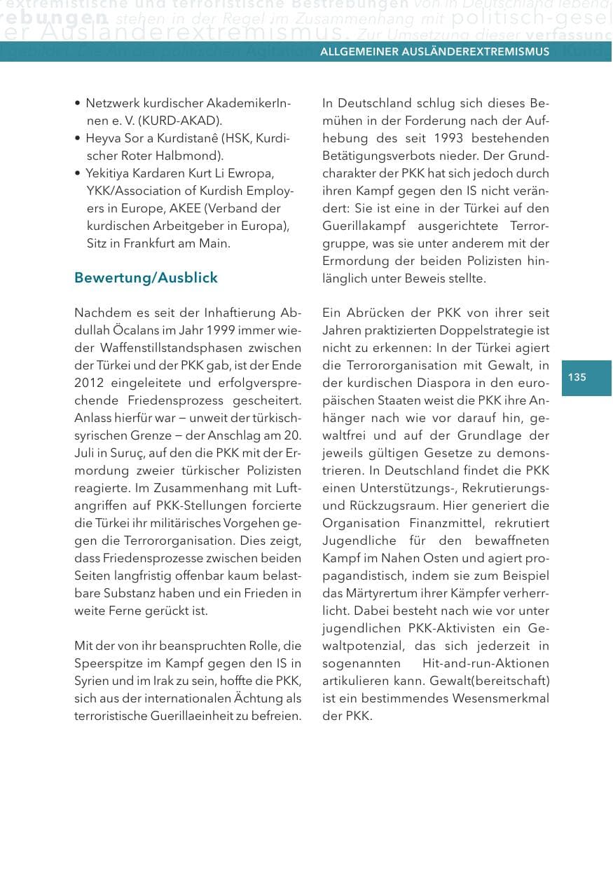 Seite 135 des Verfassungsschutzbericht 2015 Hessen