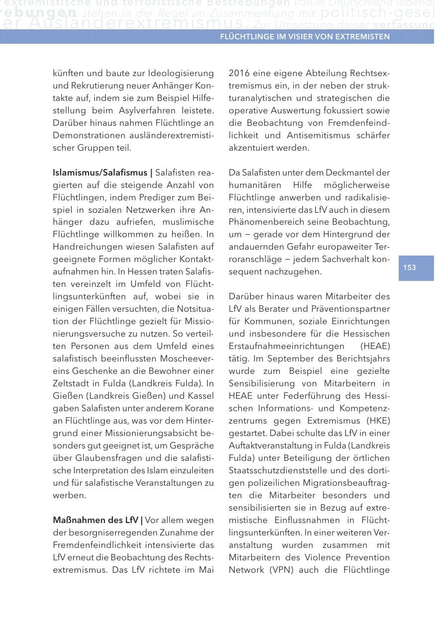 Seite 153 des Verfassungsschutzbericht 2015 Hessen
