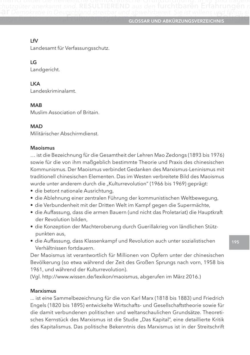 Seite 195 des Verfassungsschutzbericht 2015 Hessen