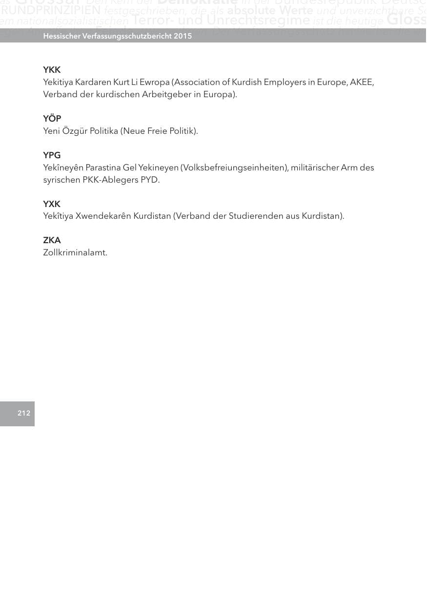 Seite 212 des Verfassungsschutzbericht 2015 Hessen