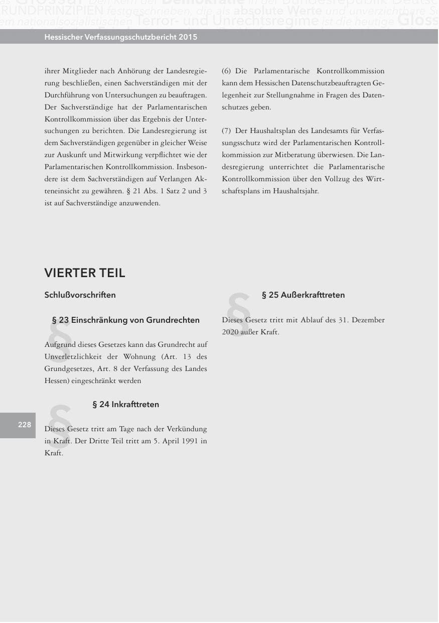 Seite 228 des Verfassungsschutzbericht 2015 Hessen