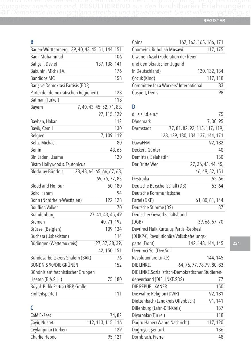 Seite 231 des Verfassungsschutzbericht 2015 Hessen