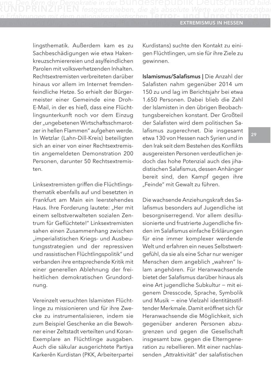 Seite 29 des Verfassungsschutzbericht 2015 Hessen