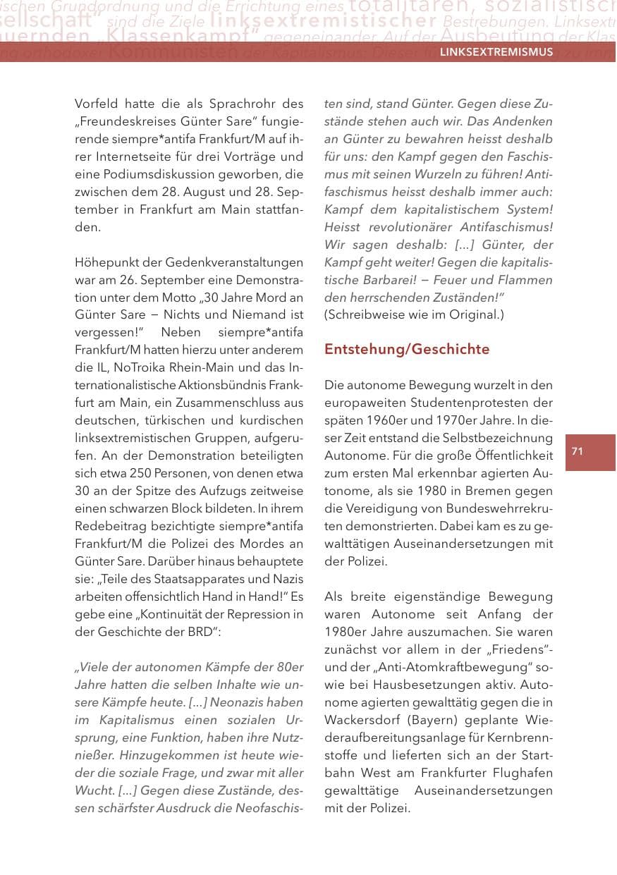 Seite 71 des Verfassungsschutzbericht 2015 Hessen