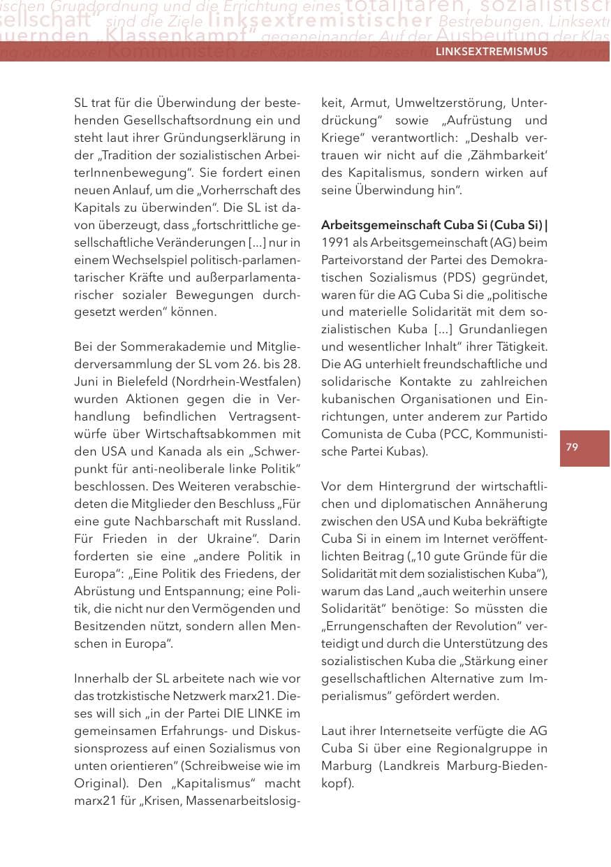 Seite 79 des Verfassungsschutzbericht 2015 Hessen