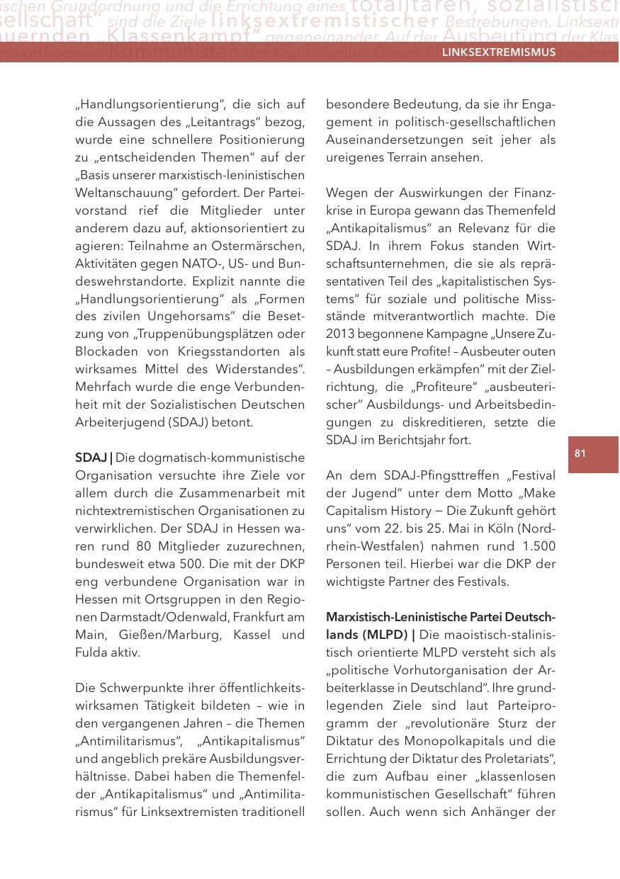 Seite 81 des Verfassungsschutzbericht 2015 Hessen