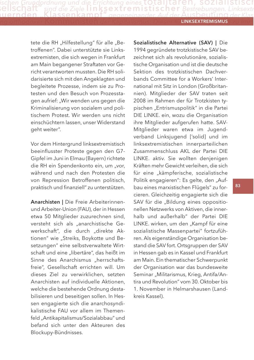 Seite 83 des Verfassungsschutzbericht 2015 Hessen