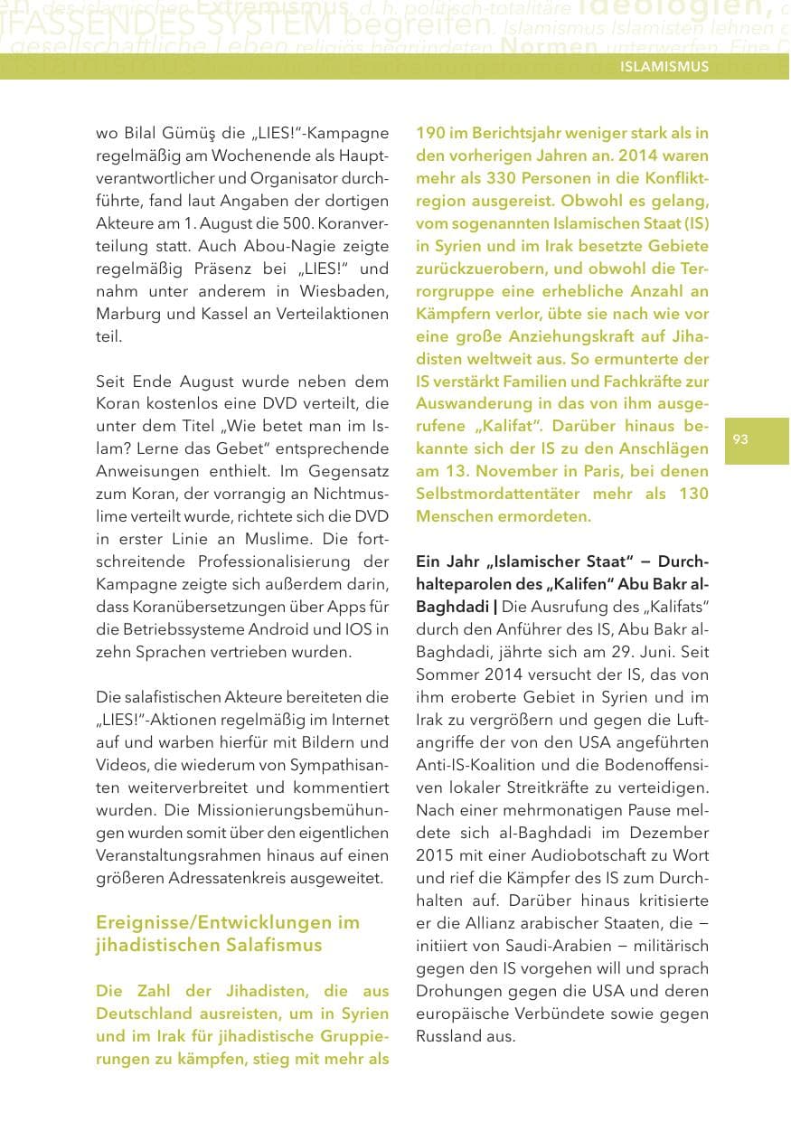 Seite 93 des Verfassungsschutzbericht 2015 Hessen