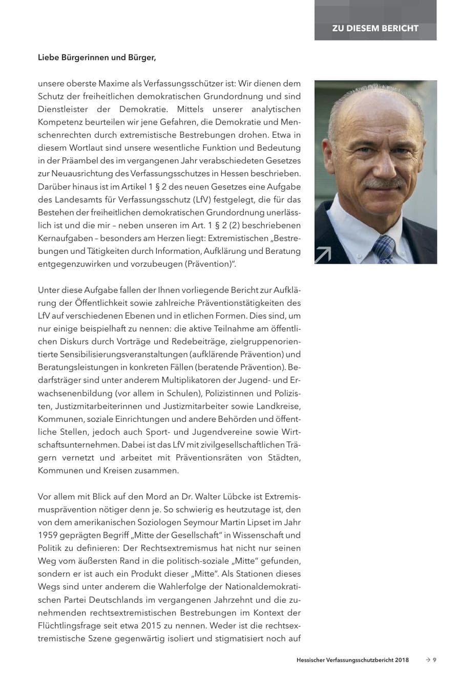 Seite 11 des Verfassungsschutzbericht 2018 Hessen