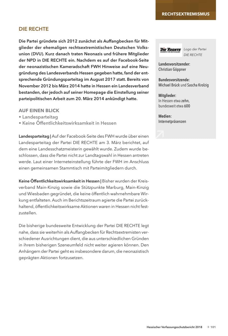 Seite 103 des Verfassungsschutzbericht 2018 Hessen