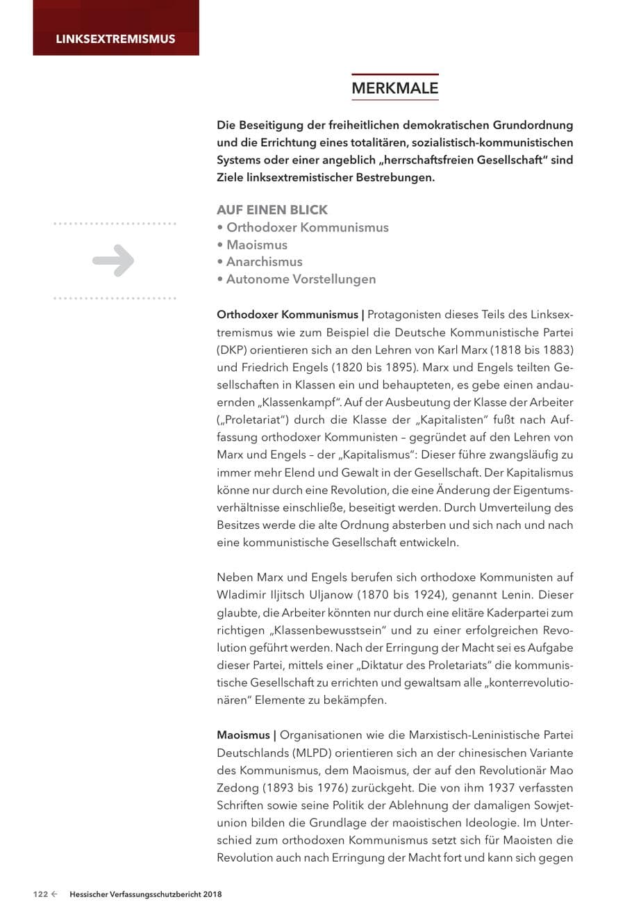 Seite 124 des Verfassungsschutzbericht 2018 Hessen