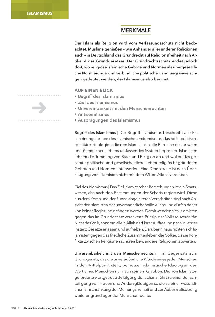 Seite 154 des Verfassungsschutzbericht 2018 Hessen