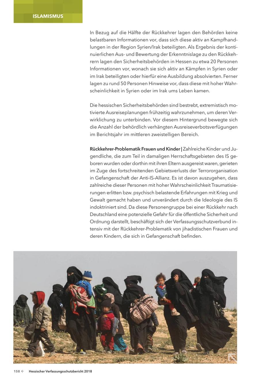 Seite 160 des Verfassungsschutzbericht 2018 Hessen