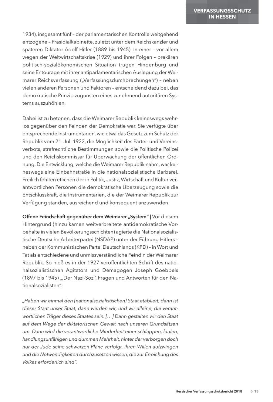 Seite 17 des Verfassungsschutzbericht 2018 Hessen