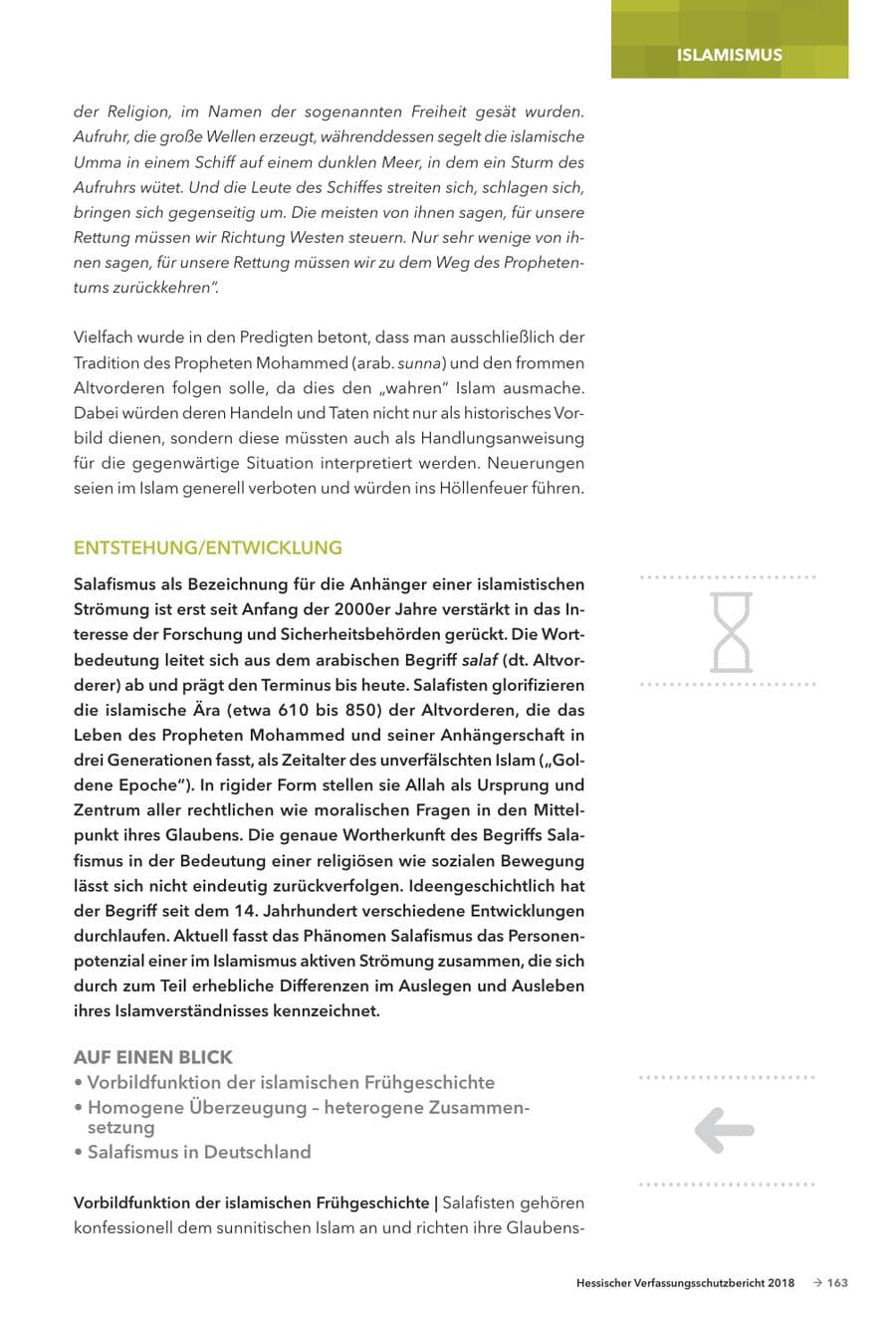 Seite 165 des Verfassungsschutzbericht 2018 Hessen