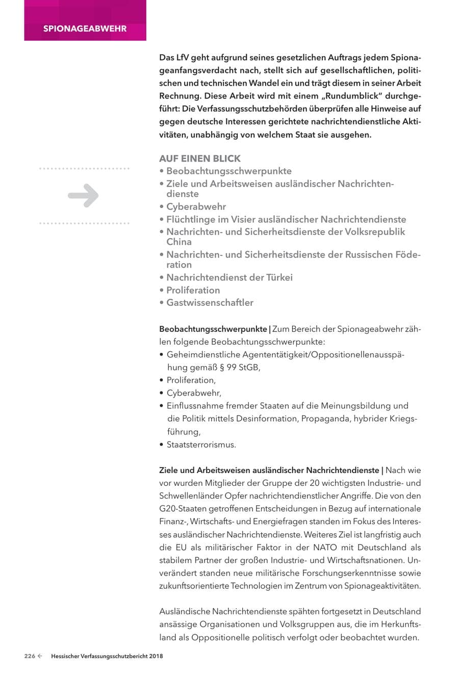Seite 228 des Verfassungsschutzbericht 2018 Hessen