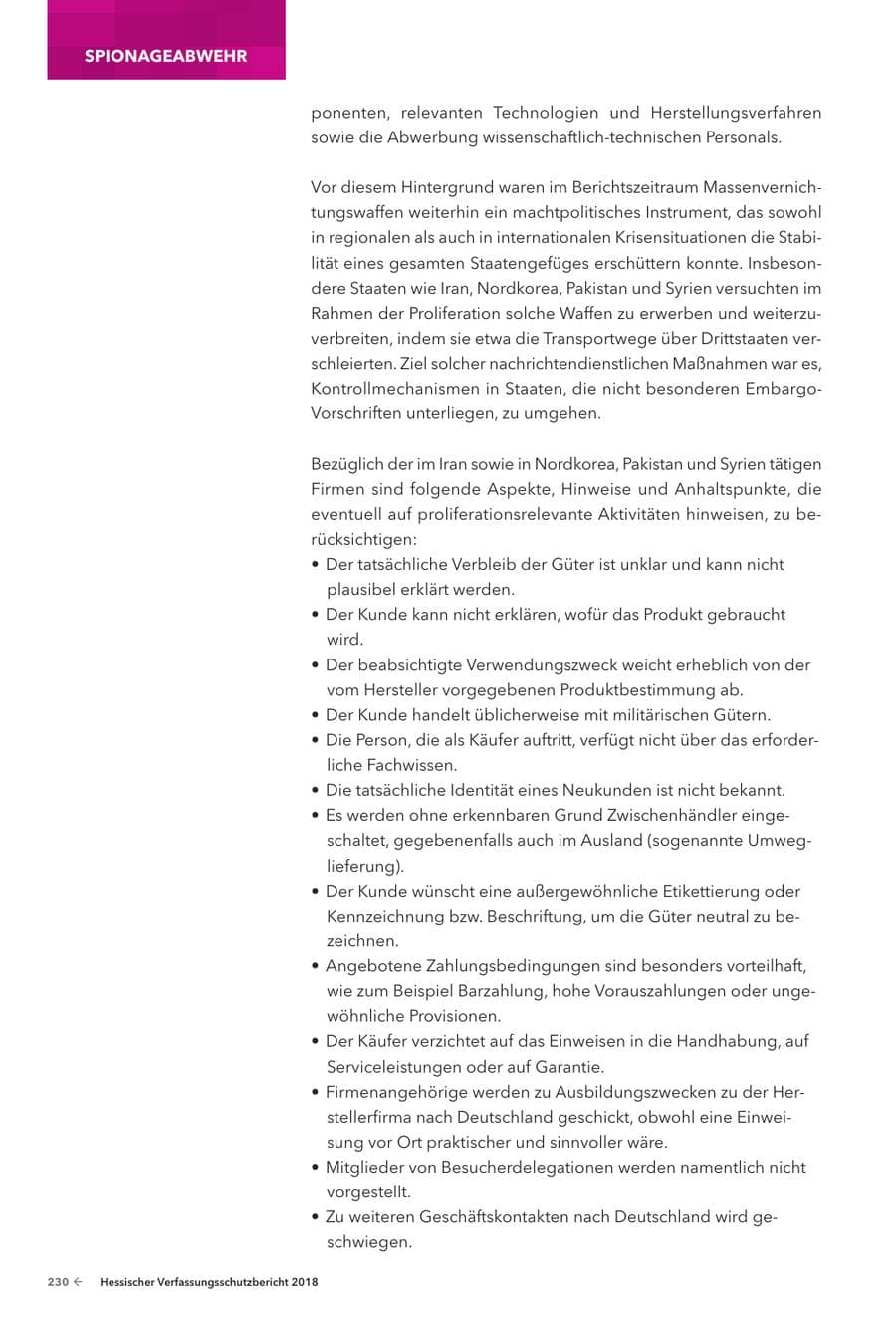 Seite 232 des Verfassungsschutzbericht 2018 Hessen