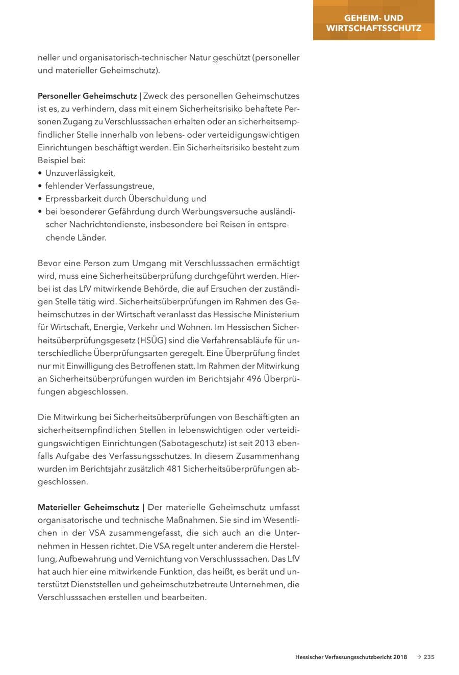 Seite 237 des Verfassungsschutzbericht 2018 Hessen