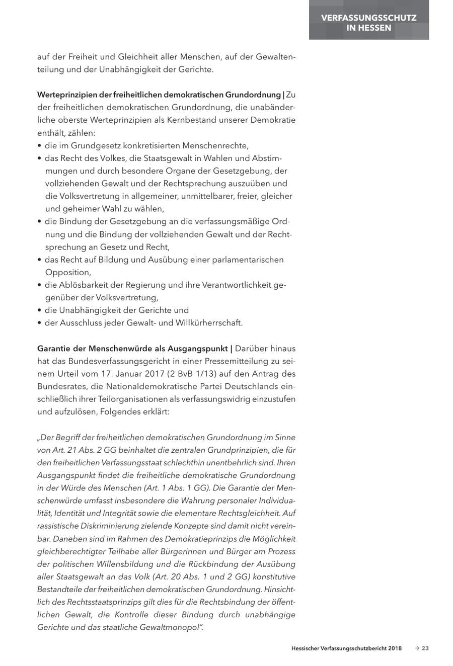 Seite 25 des Verfassungsschutzbericht 2018 Hessen