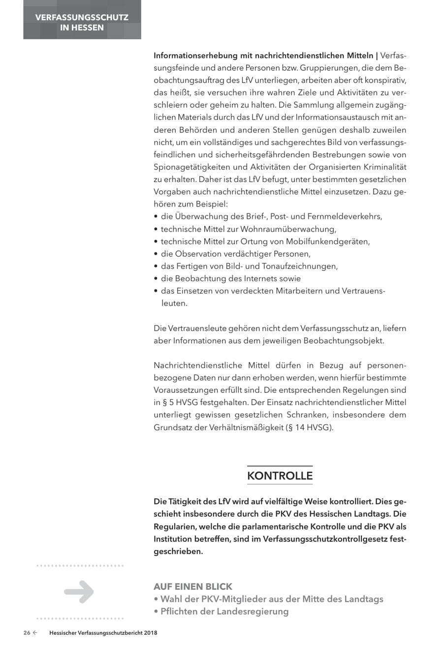 Seite 28 des Verfassungsschutzbericht 2018 Hessen