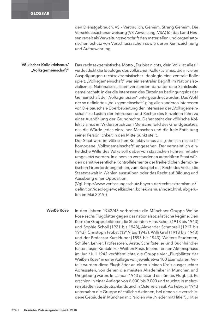 Seite 276 des Verfassungsschutzbericht 2018 Hessen