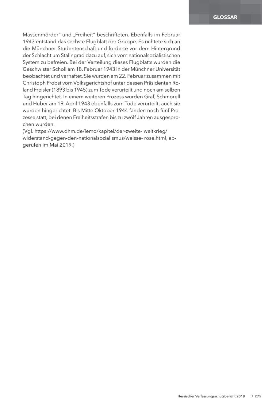 Seite 277 des Verfassungsschutzbericht 2018 Hessen