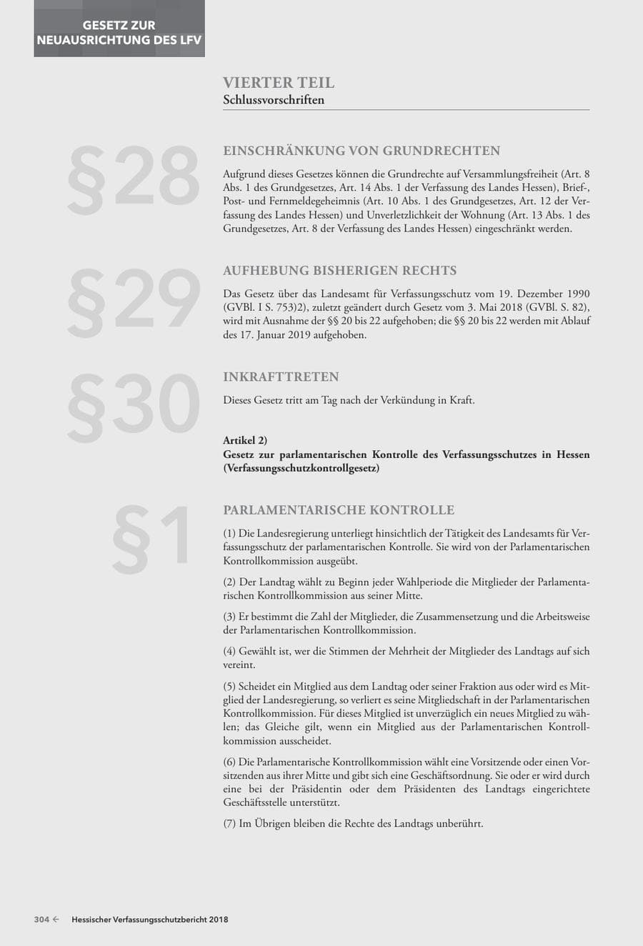 Seite 306 des Verfassungsschutzbericht 2018 Hessen