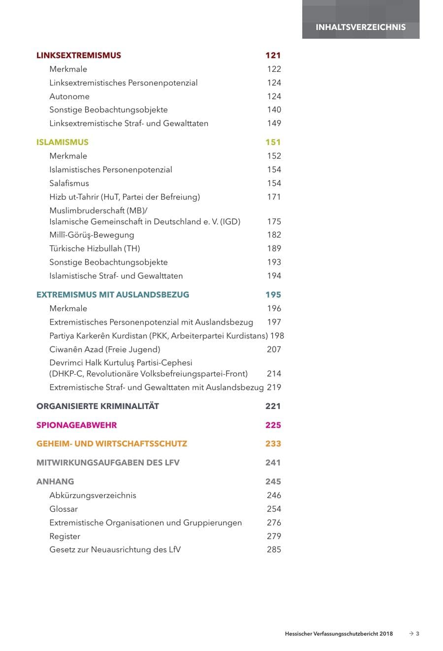 Seite 5 des Verfassungsschutzbericht 2018 Hessen