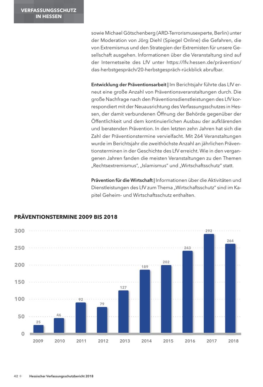 Seite 44 des Verfassungsschutzbericht 2018 Hessen