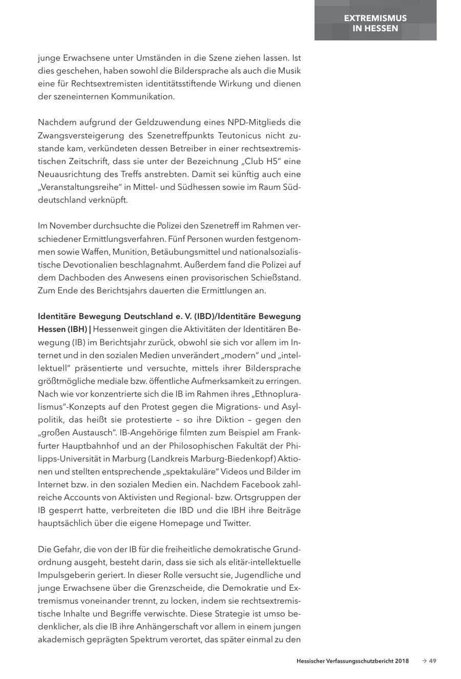 Seite 51 des Verfassungsschutzbericht 2018 Hessen