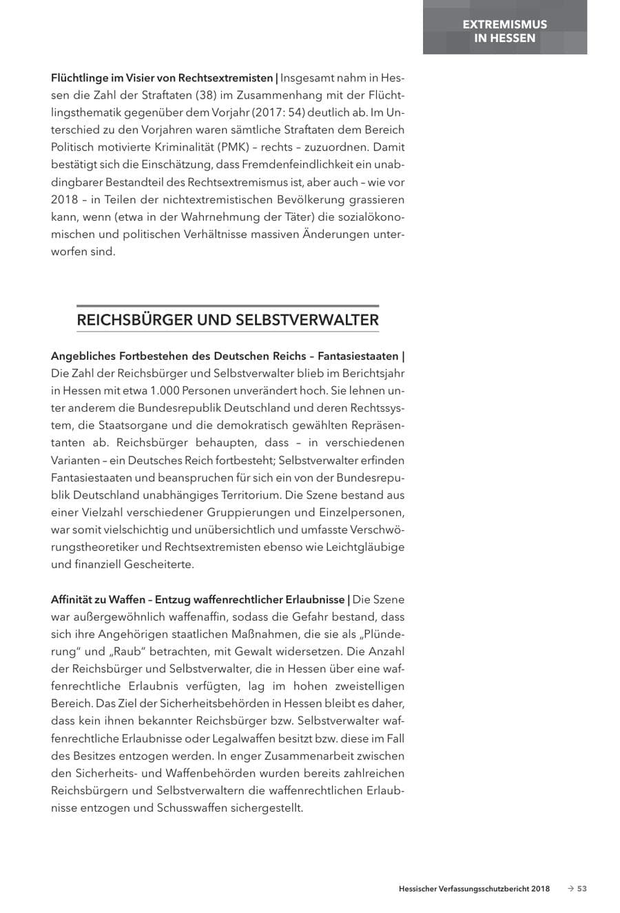 Seite 55 des Verfassungsschutzbericht 2018 Hessen