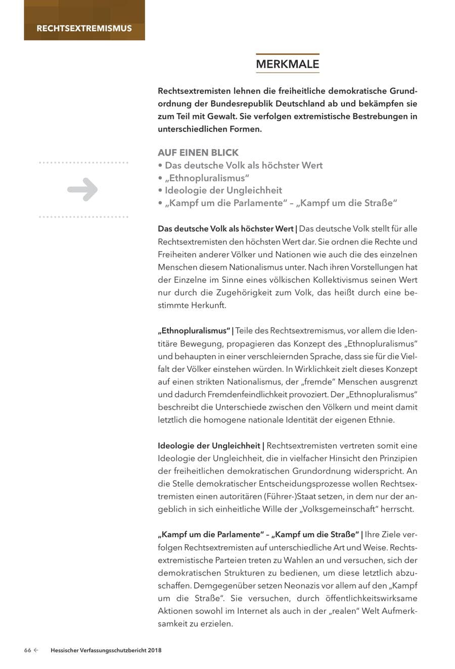 Seite 68 des Verfassungsschutzbericht 2018 Hessen