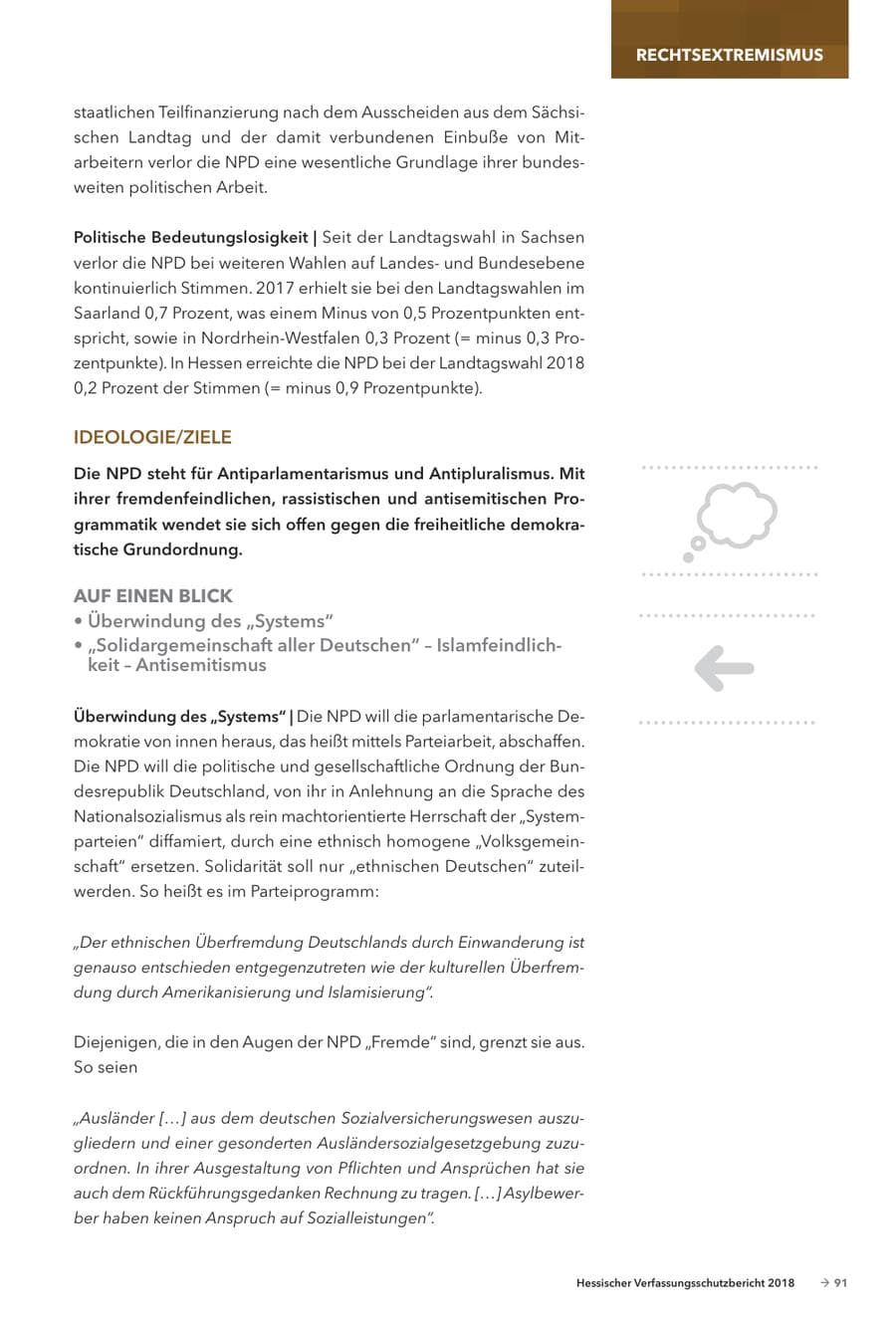 Seite 93 des Verfassungsschutzbericht 2018 Hessen