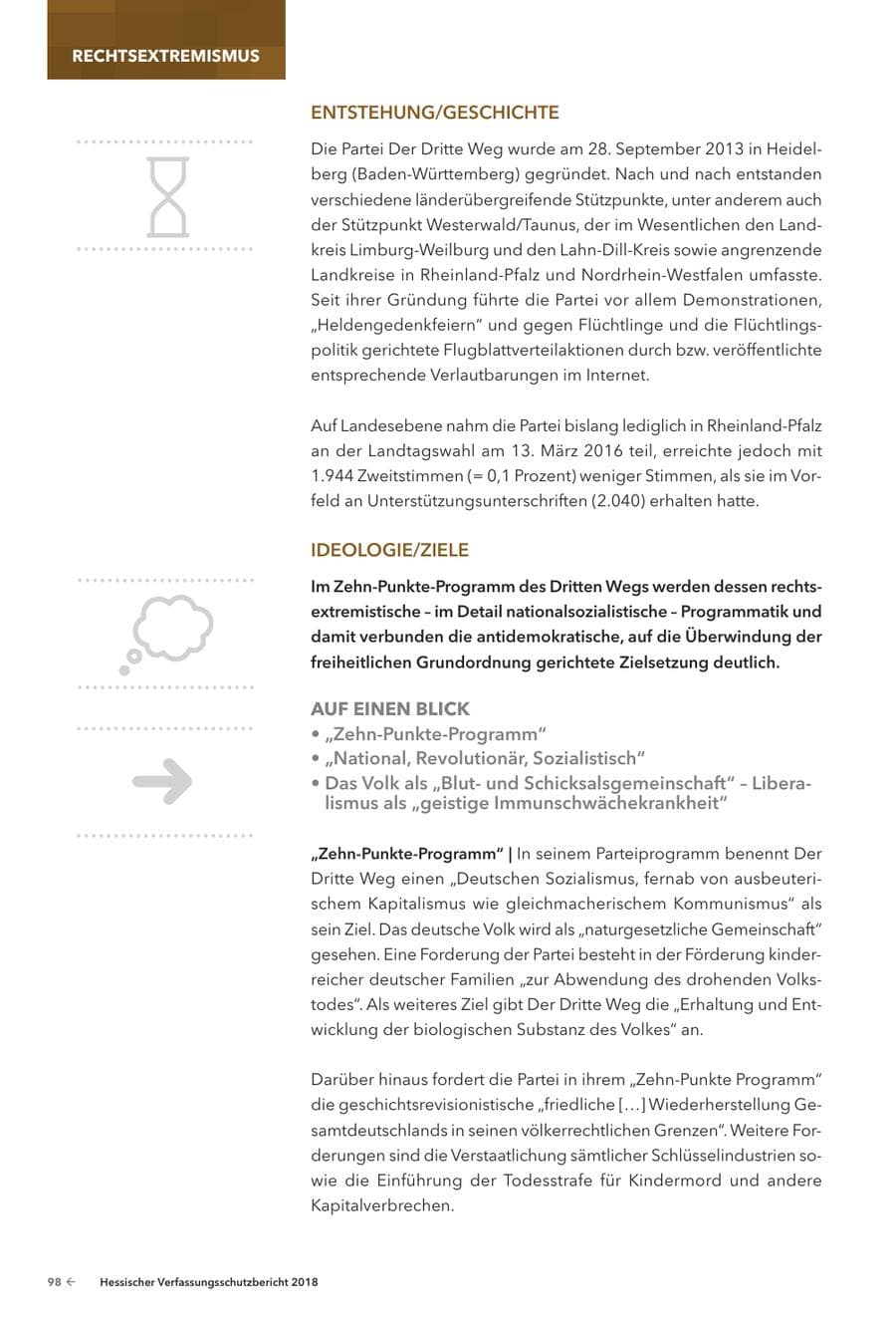 Seite 100 des Verfassungsschutzbericht 2018 Hessen