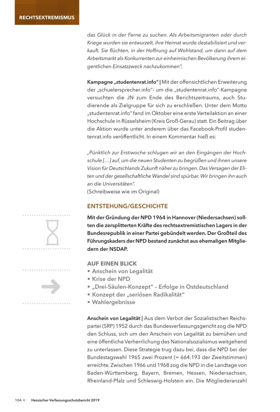 Seite 106 des Verfassungsschutzbericht 2019 Hessen