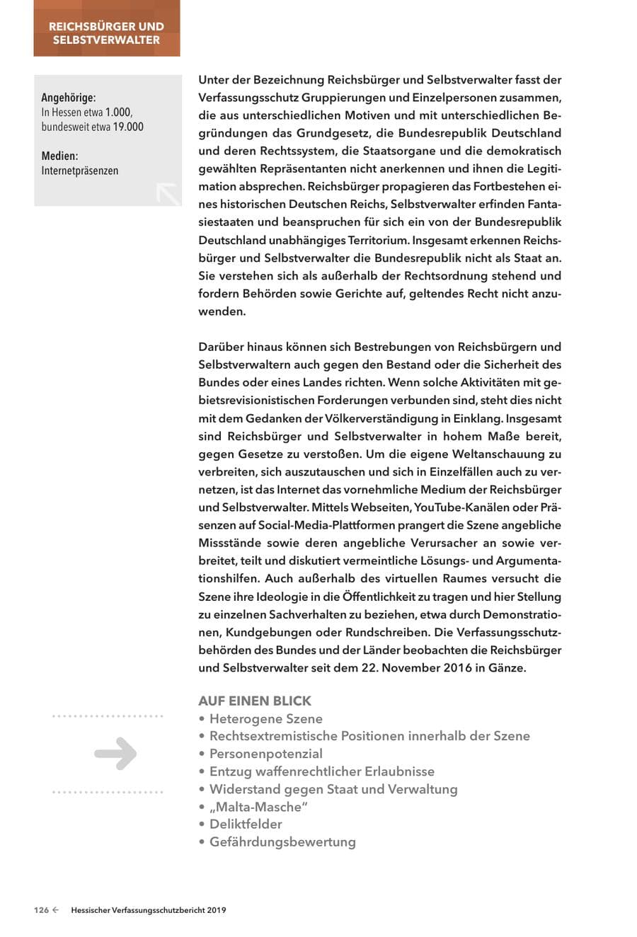 Seite 128 des Verfassungsschutzbericht 2019 Hessen