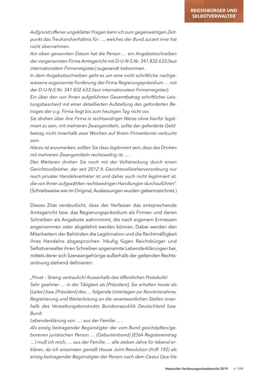 Seite 131 des Verfassungsschutzbericht 2019 Hessen
