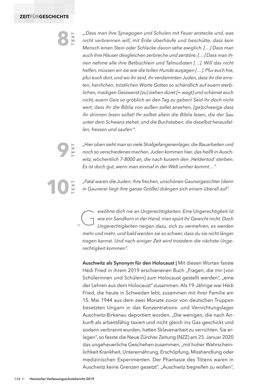Seite 138 des Verfassungsschutzbericht 2019 Hessen