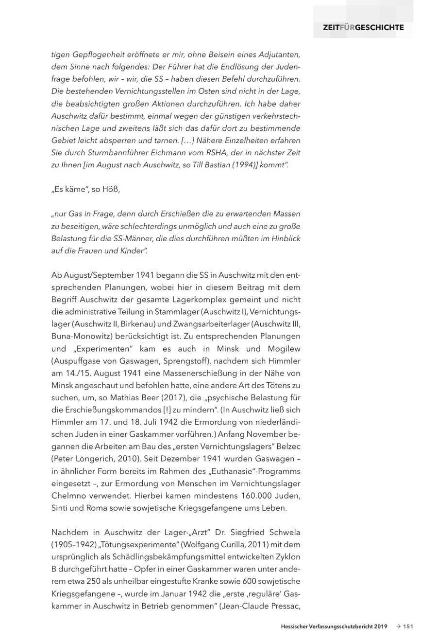 Seite 153 des Verfassungsschutzbericht 2019 Hessen
