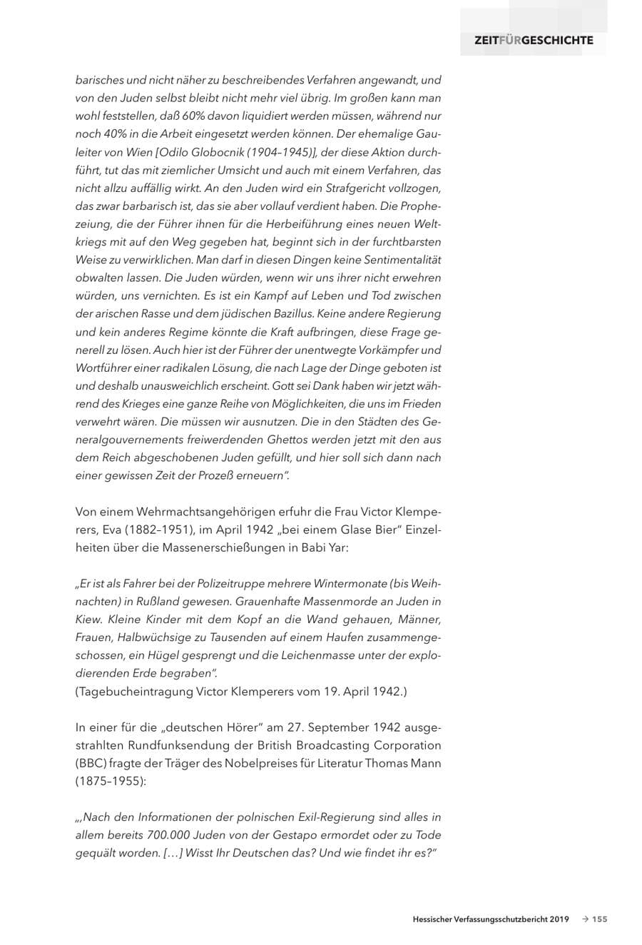 Seite 157 des Verfassungsschutzbericht 2019 Hessen