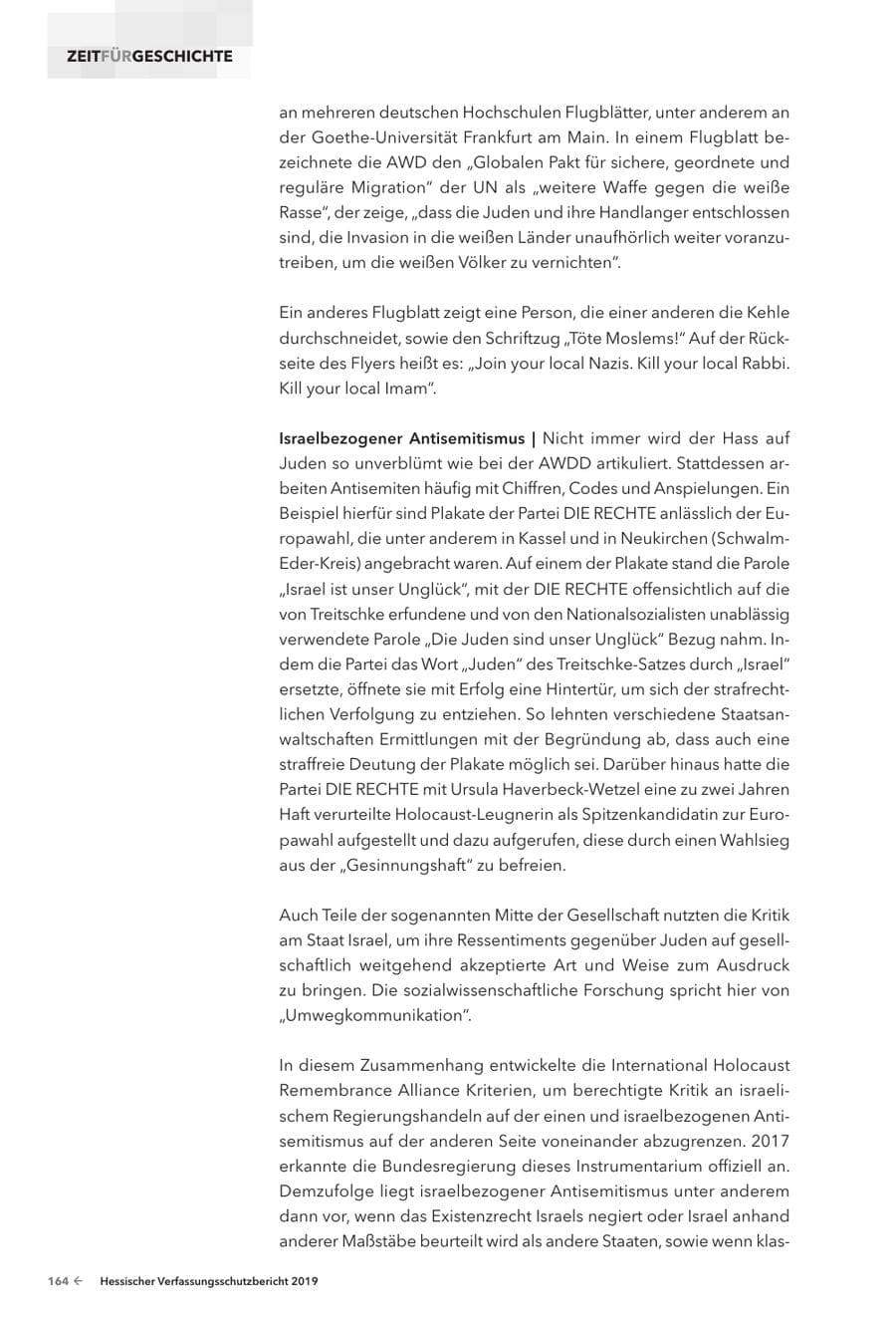 Seite 166 des Verfassungsschutzbericht 2019 Hessen