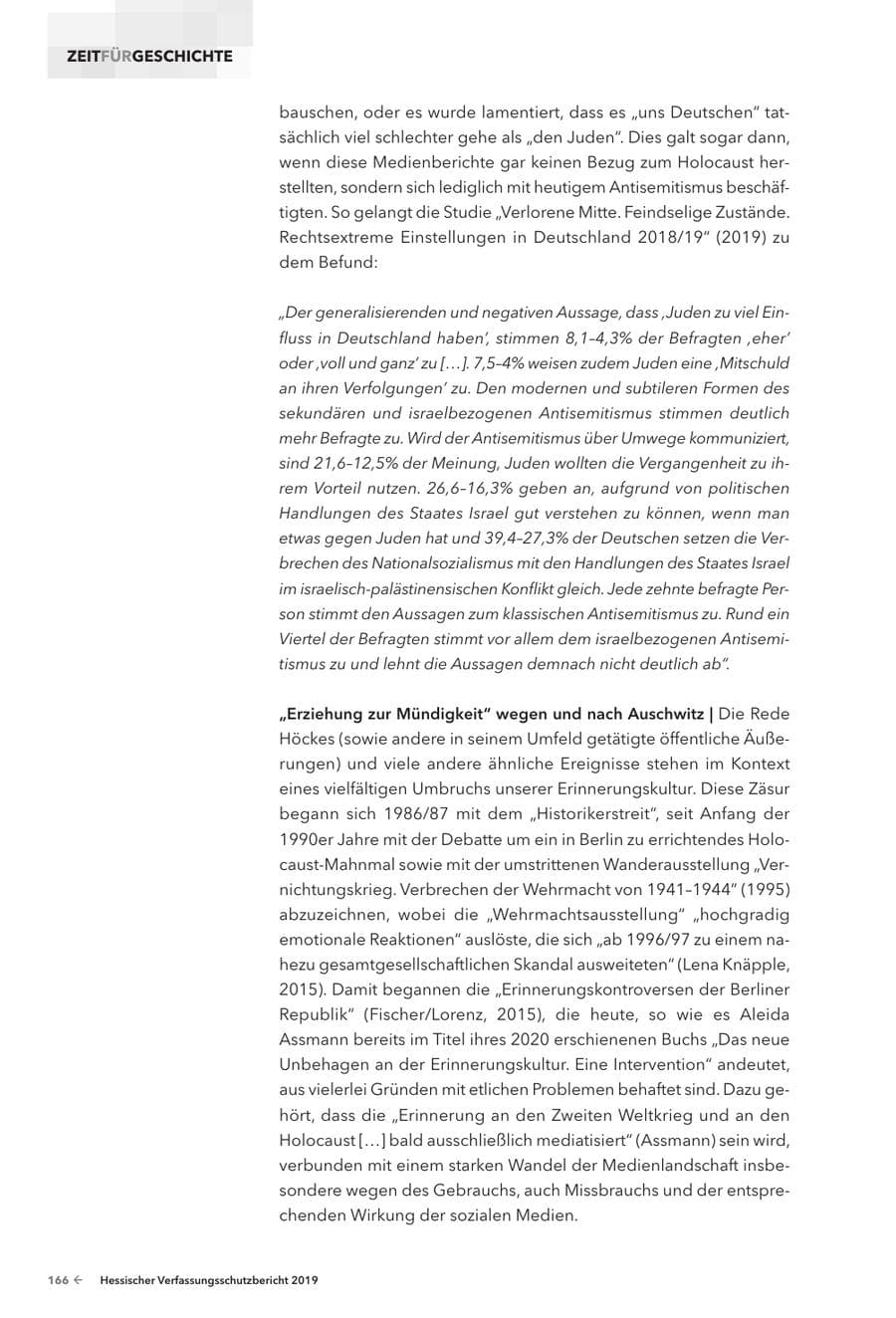 Seite 168 des Verfassungsschutzbericht 2019 Hessen